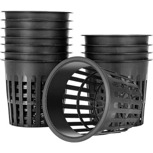 2021 15 Pack 4 Inch Net Cups Slotted Mesh Wide Lip Filter Plant Net Pot Bucket Basket for Hydroponics