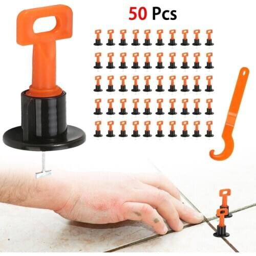 50pcs/set Level Wedges Tile Spacers for Flooring Wall Tile Leveling System Leveler Locator Spacers Plier Balance Tiles Alignment