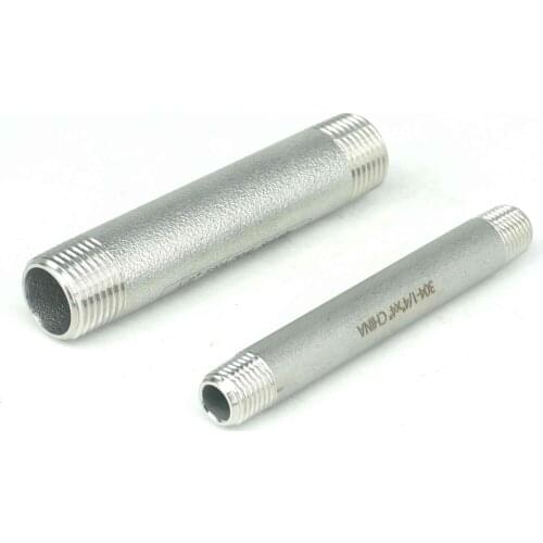 1/8" 1/4" 3/8" 1/2" 3/4" 1" NPT Male 304 Stainless Steel 100mm Length Barrel Nipple Forged Pipe Fitting 2000 PSI Water Gas Oil