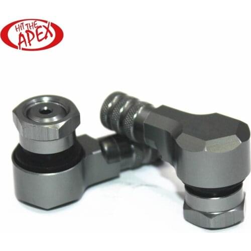 2PCS Racing Motorcycle CNC Aluminum Wheels Valve Stems Caps 90 Degrees 11.3mm