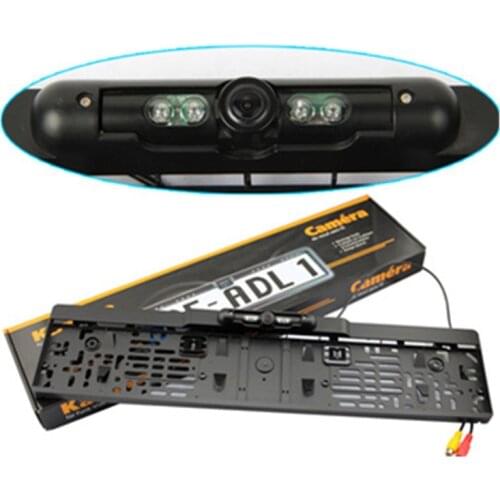 Car Rear View Reversing Camera HD Night Vision Vehicle Long License Plate Frame Camera Metal Shell 120deg DC12V With IR Lights