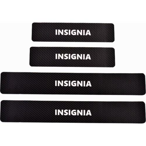 Car Accessories For Opel Insignia Door Threshold Plate Carbon Fiber Pu leather 4Pcs