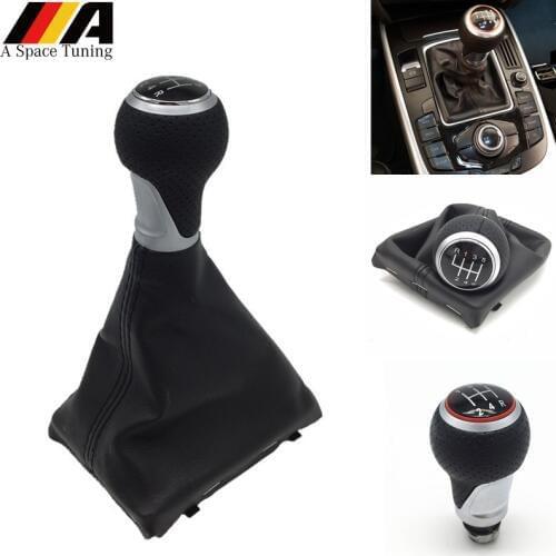 Car Styling 12mm MT Gear Shift Knob Gaiter Boot Lever Stick Pen Head Cover For Audi A4 S4 B8 8K A5 8T Q5 8R S Line 2007-2015