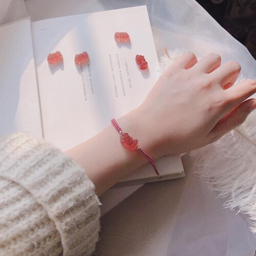 Natural Rose Crystal PiXiu Bracelet Handmade Quarzt Brave Troops Natural Stone Beaded Bangle Bracelets DIY Dropship Jewelry