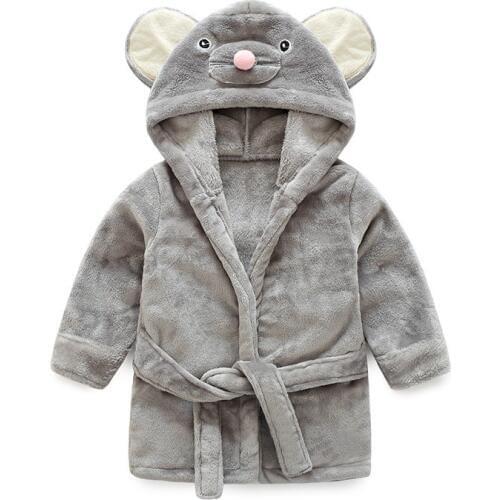 Childrens Animal Bathrobe Baby Boy&girl Bathrobe Cute Mouse Kids Bath Robes Boys Warm Pajamas Childrens Bathrobes