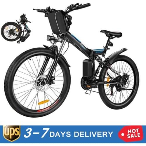 26inch 250W 21Speed Mountain Bike Foldable Electric Power Mountain Bicycle Lithium-Ion Battery Aluminum Alloy Bicycle Sports Cyc