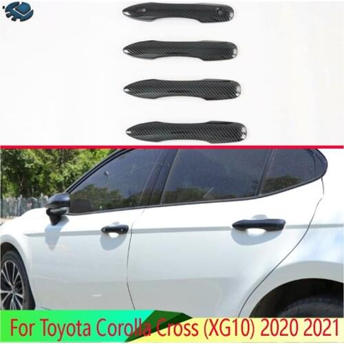 For Toyota Corolla Cross (XG10) 2020 2021 ABS Chrome Door Handle Cover Without Smart Key Hole Catch Cap Trim