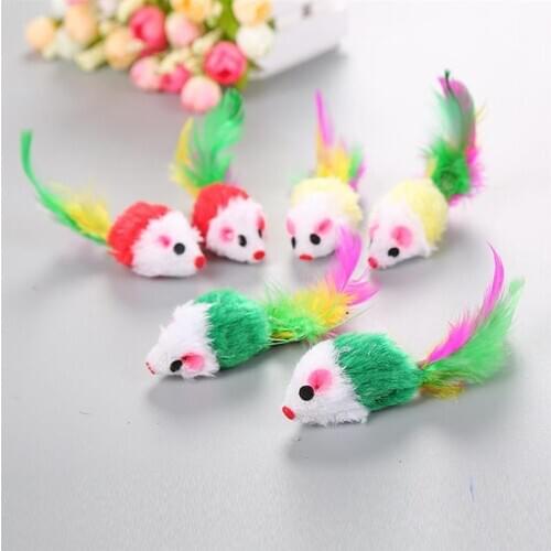 1pc Cat Toy Lovely Plush Cat Mouse Shape Toy Pet Interactive Toys Cat Bite Toys Pet Supplies Cat Favors Random Color