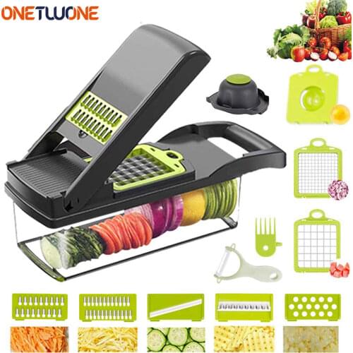 Vegetable Chopper Mandoline Slicer With Big Container Spiralizer Vegetable Slicer Dicer Potato Carrot Grater Kitchen Accessories