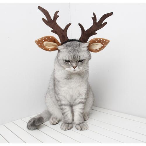 Pet Costume Antlers Headbands Christmas Antler Headdress Elastic Band Design Dogs Cats Antler Fairy Headband