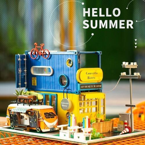 Doll house diy miniature dollhouse toys for children wooden doll house furniture model number k-039