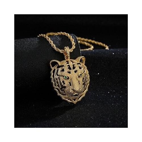 Cute Animal Pendant Necklace For Women Stainless Steel Hollow Out Tiger Head Link Chain Necklaces Jewelry Lovers Gift 2021New