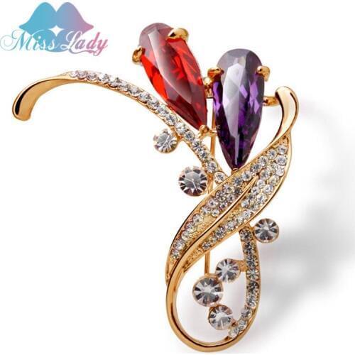 Miss Lady Flower Brooches For Clothes