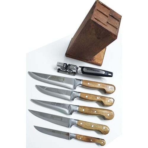 Lazoğlu Riding on 6'lı Knife Set Riding on sharpener