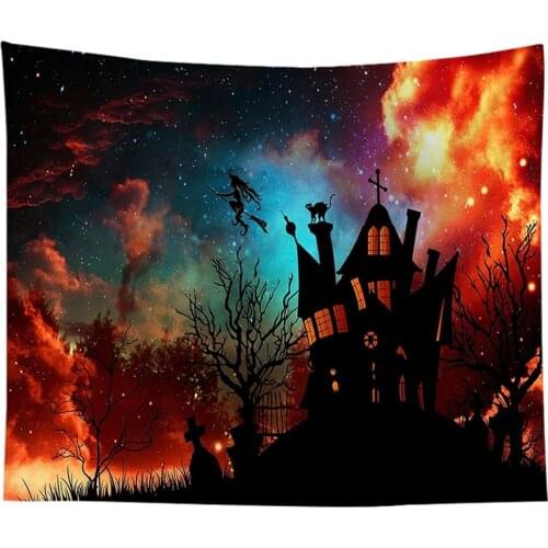 Halloween Horror Tapestry Wall Hanging Skull Pumpkin Decoration Tapestries Cloth Decor Halloween Decoration For Home 130x150CM