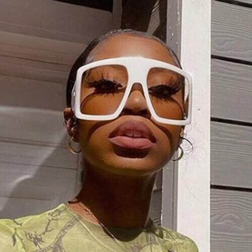 Black One Piece Square Sunglasses For Women Sexy New Brand Big Shield Female Sun Glasses Men Vintage Oversize Eyewear 2020