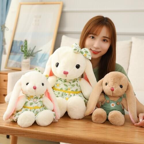 New Huggable 70cm Super Kawaii Rabbit Plush Toys Cute Floral Skirt Bunny Stuffed Soft Accompany Pillow Kids Birthday Gift Dolls