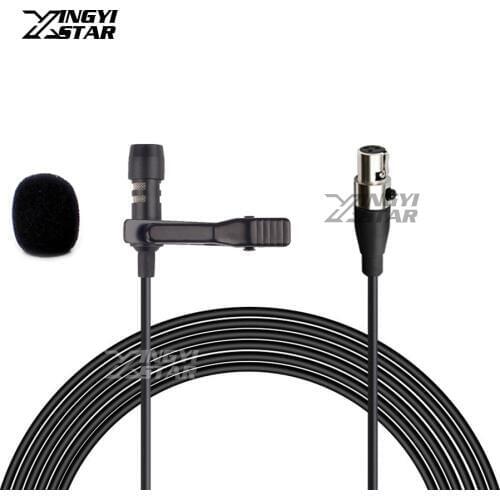 Professional Mini XLR 3 Pin TA3F Tie on Lapel Clip Mic Lavalier Microphone Mike For Samson Wireless System Bodypack Transmitter