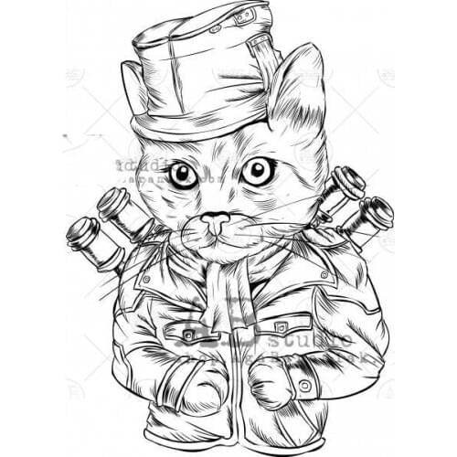 Retro cat Transparent Clear Silicone Stamp/Seal for DIY scrapbooking/photo album Decorative clear stamp 235