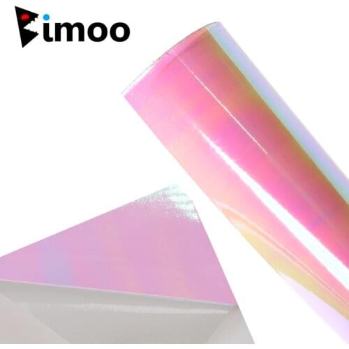 Bimoo 4PCS 12X20cm Glue Backing Rainbow Film Sabiki Fly Skin Fly Tying Wings Material