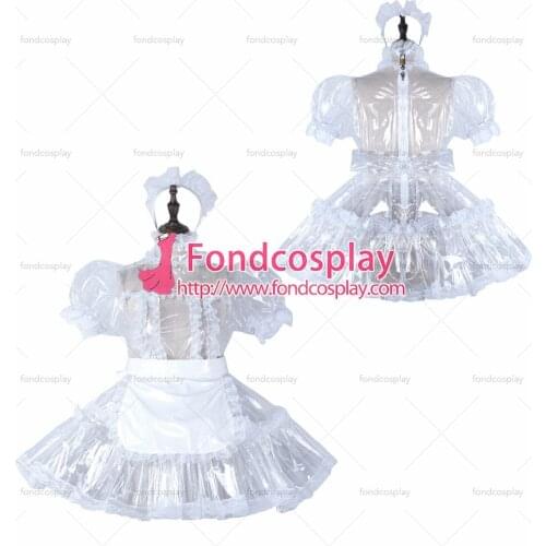 Sissy maid clear pvc dress lockable Uniform cosplay costume Tailor-made[G2297]