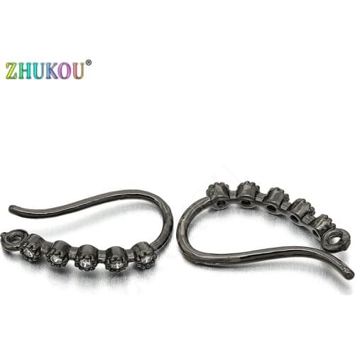 1 Pair 9*16mm Handmade Brass Cubic Zirconia Diy Earrings Accessories DIY Jewelry Findings Accessories , Model: VE22