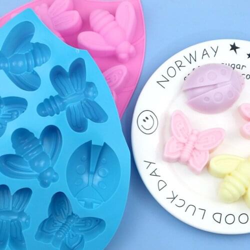 8 Even Flower Grass Insect Silicone Cake Mold Incense Gypsum Mold XG724
