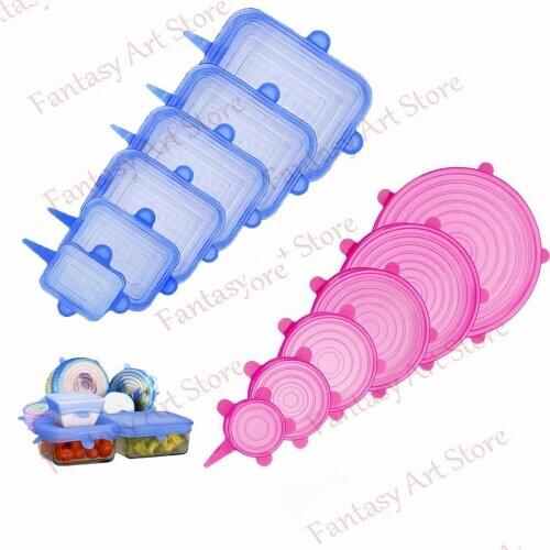 Silicone Telescopic Bowl Lid Universal Reusable Food Packaging Lid Silicone Bowl Pot Lid Lid Food Sealing Kitchen Accessories