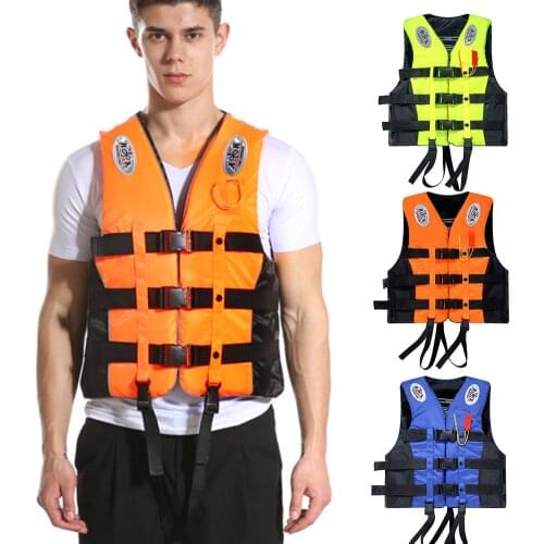 Adults Life Vest with Whistle Swimming Boating Water Sports Buoy Jackets Outdoor Skiing Driving Vest Survival Suit S -XXXL