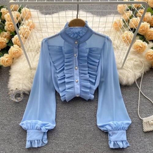 Блузки с воротником стойка SR.Singreiny China At AliExpress