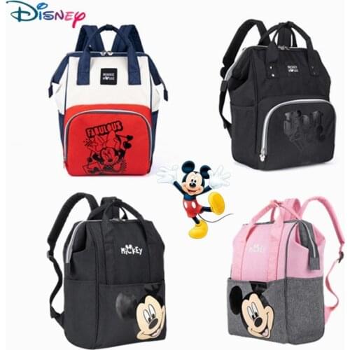 Disney Diaper Bag Large Capacity Outdoor Travel Mummy Bag Mickey Cartoon Mother And Baby Bag Multi-functional Backpack