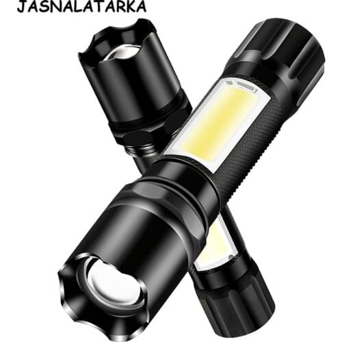 LED Flashlight Electric Torch USB Recharge Outdoor Light Camping Ultra Bright Waterproof Zoom COD Side Portable Flash Lamp SD018