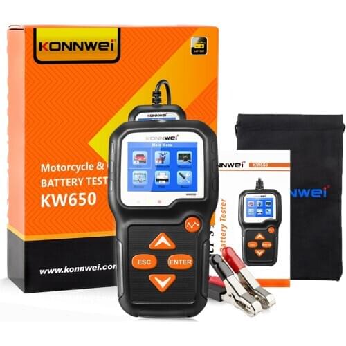 NEW Upgrade KW650 Car Motorcycle Battery Tester 12V 6V Battery System Analyzer 2000CCA Charging Cranking Test Tools for the Car