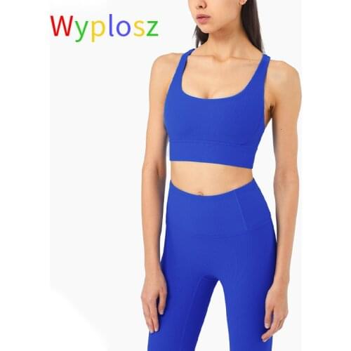 Wyplosz Yoga Bras High Support Active Wear Female Underwear Fitness Sports Rib Push Up Nude Women Seamless Gym Tank Tops Running