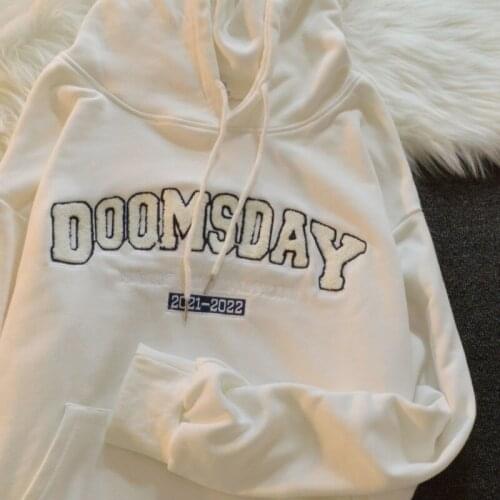 New Hip Hop Chic Letter Embroidery Hoodies Women 2021 Fashion Streetwear Harajuku Clothes for Teens Oversized Sweatshirt Tops