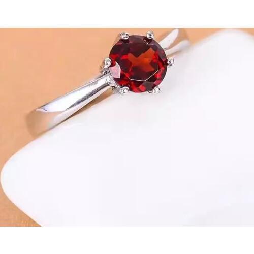 925 Sterling Silver Rings Natural Garnet Gemstone Fine Jewelry Birthday for Women Rings 2017 New Rings open rings j060602ags