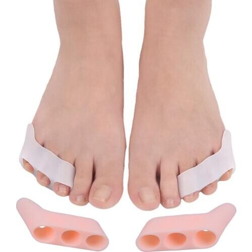 1Pair Silicone Gel Bunion Splint Toe Corrector Toe Separator Spreader Overlapping Spreader Protection Massager Foot Care