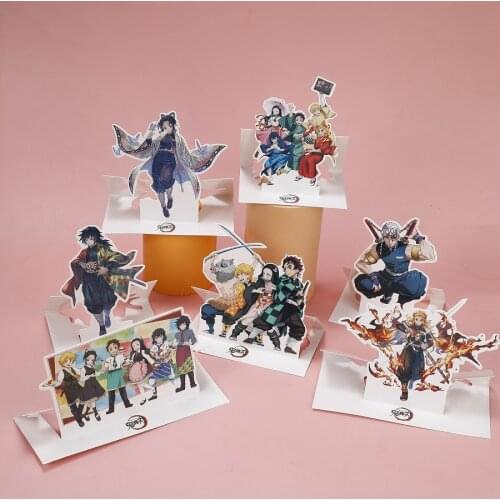 1pcs Anime Demon Slayer Stand Photo Cartoon Greeting card Kamado Tanjirou Nezuko New Arrivals