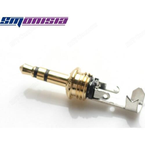 10pcs-1000pcs 3.5mm Plug Stereo Headset Small Three Core Audio Connector For JC231L-BG Black Gold-plated Jack