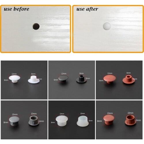 100Pcs Push Fit Screw Covers Decorative Caps Plastic Furniture Hole Plugs Dust Stopper Cabinet Drill