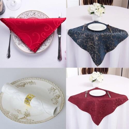 12pcs/lot 48cm Hemstitched Table Dinner Napkins Cloth Mat Tea Towels Cocktail Napkin For Party Events Wedding Table Cloth Napkin
