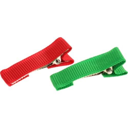 20x DIY Girls Ribbon Covered Alligator Hair Clips Hairpins