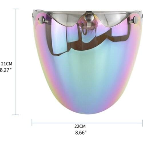 3-snap Bubble Shield Visor Open Face Helmet Visor with Colorful Helmet Face Lens for Motorcycle Riding