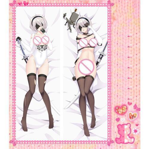 Anime Cartoon NieR: Automata Bolster Hugging Peach Skin 2 Way Pillow Case Pillow Cover Pillowcase Gift 78094
