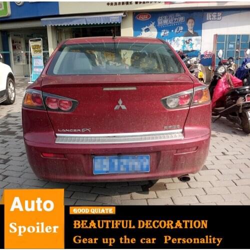 For 2010-2015 Mitsubishi Lancer Spoiler Sport 2014 ABS Material Car Rear Wing Primer Color Trunk Rear Spoiler 2011 2012 2013