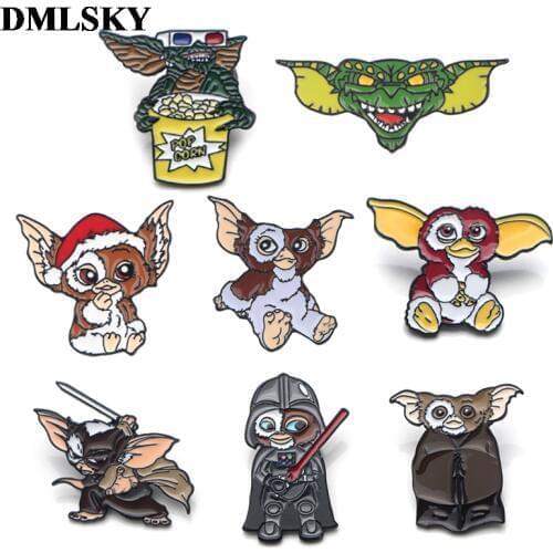DMLSKY Cute Animal Pins Metal Pin Cartoon funny brooch for women men lapel pins tie pin shirt collar pins M4168