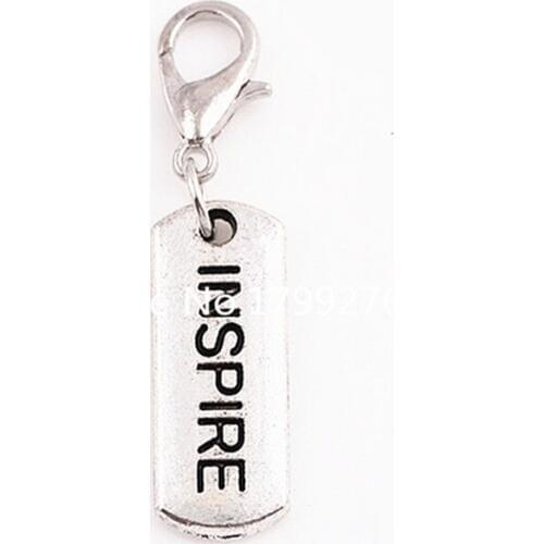 Double Nose Jewelry Making Diy Anti-silver Tone Two Sides Fitness Motivation Inspire Charm With Lobster Claw Clasp