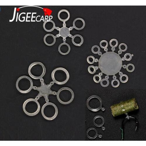 JIGEECARP 10Sets 10Sets Pellet Baits Bands Elastic Boilie Pellet Rubber Rings Carp Fishing Pop up Boilies Bait Holder Stopper