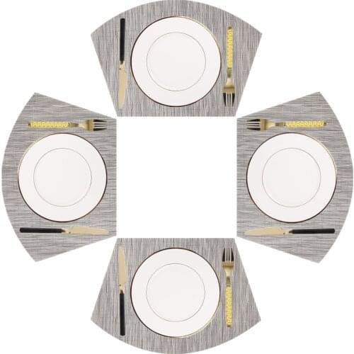 Wedge Place Mat For Round Dining Table Placemats Fan Shape Mat Heat Resistant Table Mats Washable Placemats 40%Off