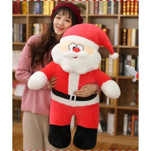 Creative plush toy lovely cartoon Santa Claus,large 80cm round eyes Father Christmas soft doll hug pillow,Christmas gift h0297